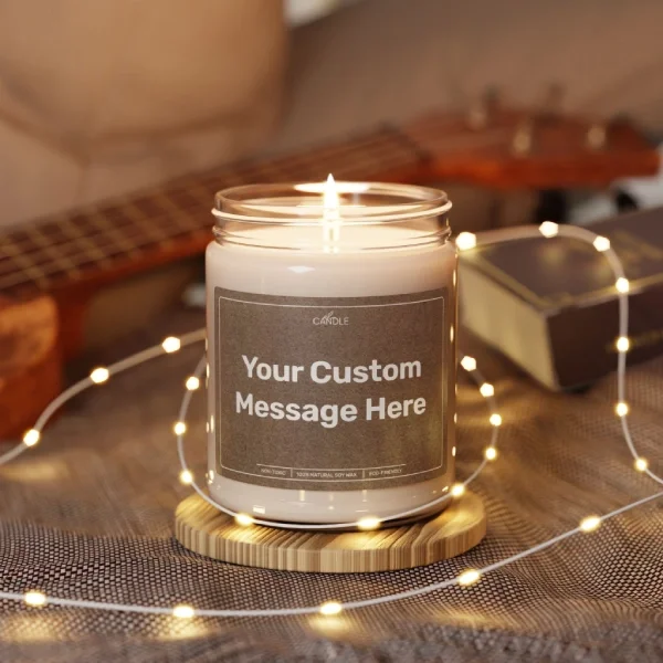 Natural Soy Candle With Fairy Lights -Custom Message