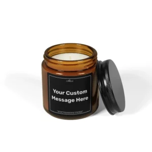 Custom Text Personalized Gift Soy Candle - Amber Jar 4oz | EL Candle