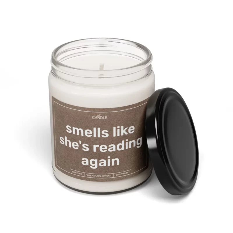 Book Lover Reading Again Soy Candle - Transparent Jar 9oz | EL Candle