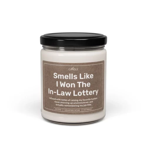 Funny Coolest Mother-in-Law Candle in 9oz transparent jar - Front view | EL Candle