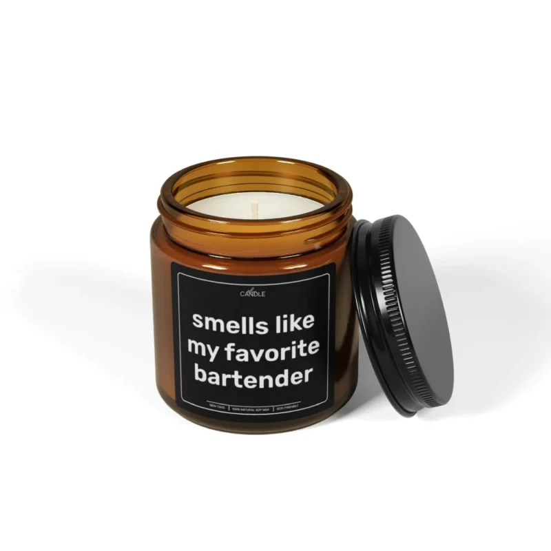 Funny Favorite Bartender Gift Soy Candle - Amber Jar 4oz | EL Candle