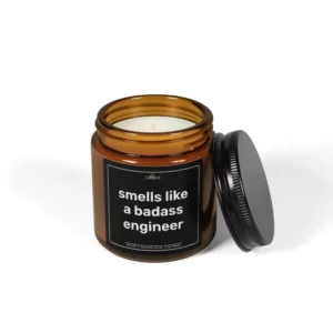 Funny Badass Engineer Gift Soy Candle - Amber Jar 4oz | EL Candle