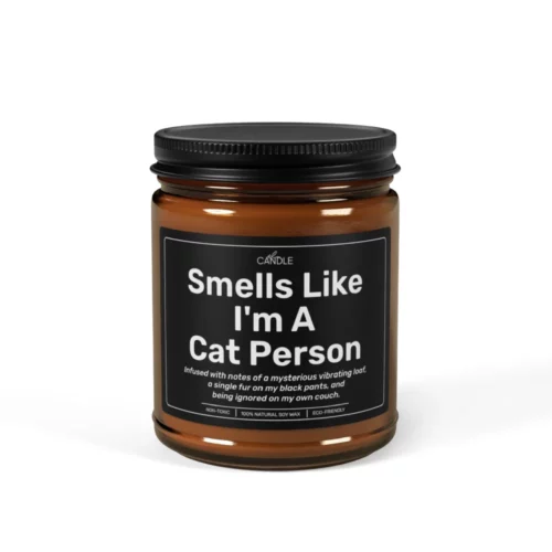 Funny Don’t Stress Meowt Cat Mom Candle in 9oz amber jar - Front view | EL Candle
