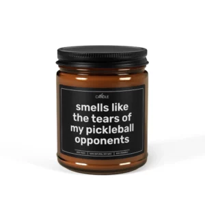 Funny Pickleball Opponent Tears Soy Candle - Amber Jar 9oz | EL Candle
