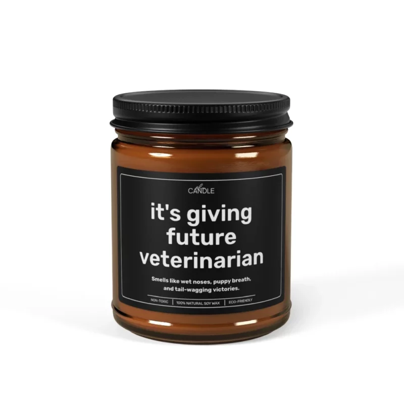 Future Veterinarian Student Gift Soy Candle - Amber Jar 9oz | EL Candle